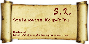 Stefanovits Koppány névjegykártya